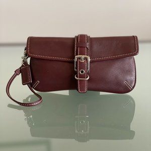 Coach Maroon Wristlet Clutch